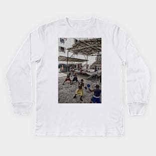 Training at the Rafael Trejo boxing camp in Havana, Cuba Kids Long Sleeve T-Shirt